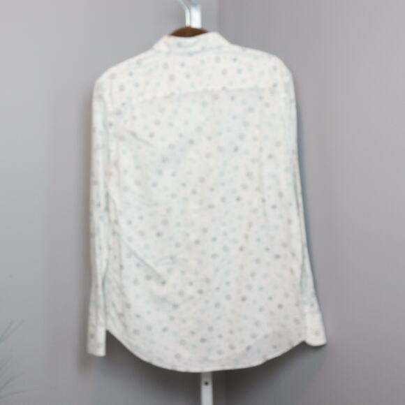 Club Monaco Slim Fit White Button Down Shirt Medium Geometric Print - Picture 2 of 7